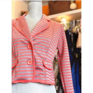 NWT coral cropped blazer